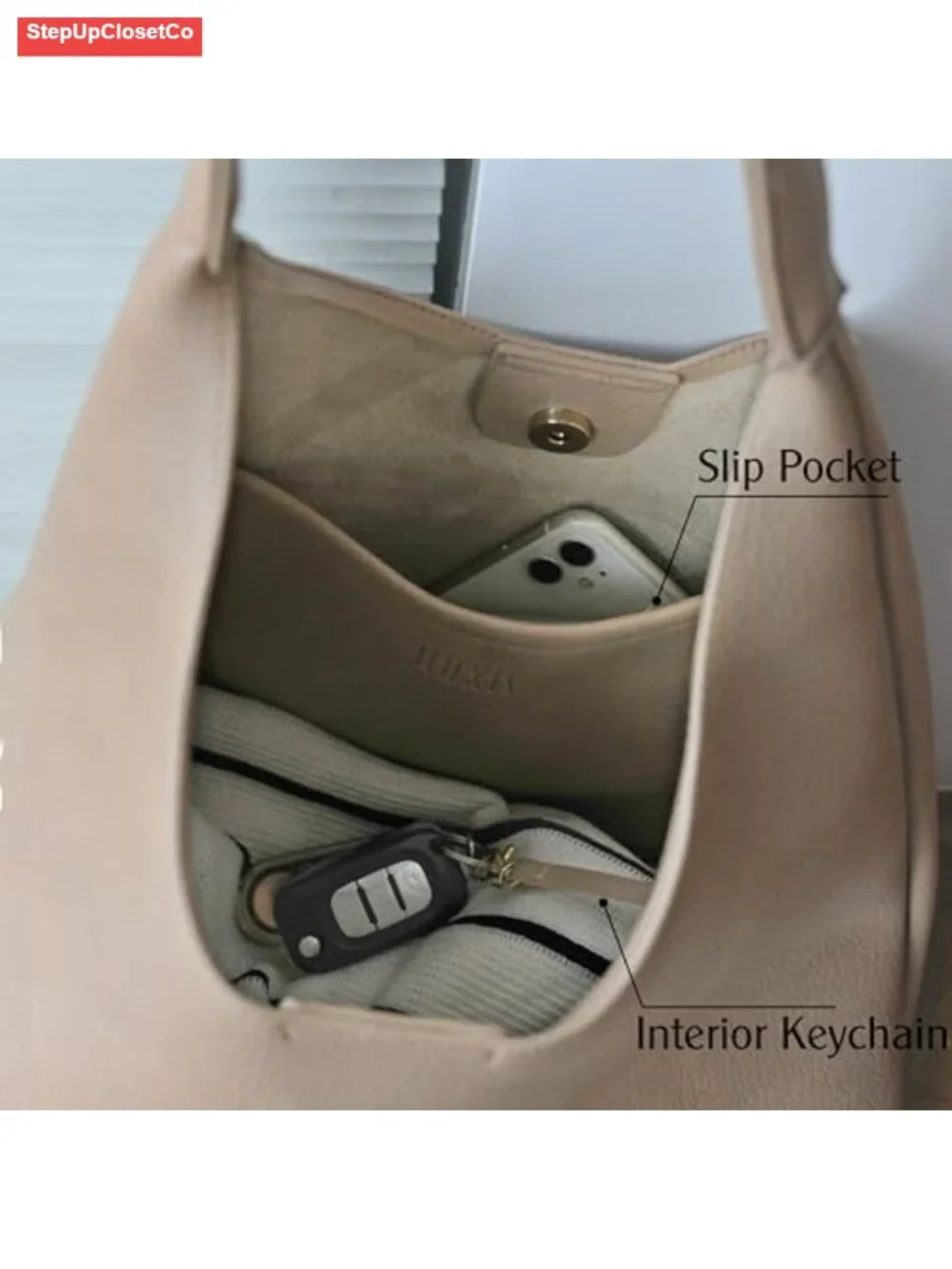 Hobo Bag Women Soft Vegan Leather Slouchy Tote Shoulder Purse